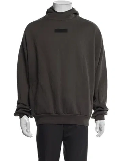 Pre-owned Essentials Graphic Print Turtleneck Hoodie W/ Tags In Brown