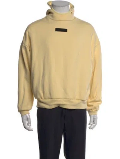 Pre-owned Essentials Graphic Print Turtleneck Hoodie In Yellow