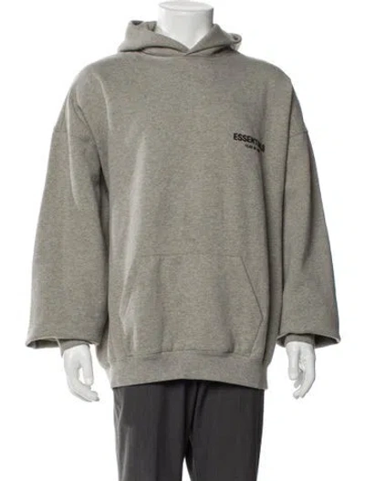 Pre-owned Essentials Graphic Print V-neck Hoodie In Neutral