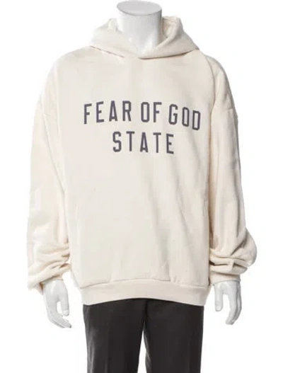 Pre-owned Essentials Graphic Print V-neck Hoodie W/ Tags In Neutral