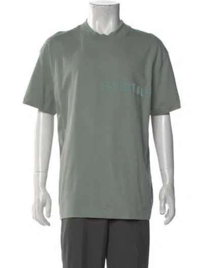 Pre-owned Essentials Graphic Print V-neck T-shirt In Green