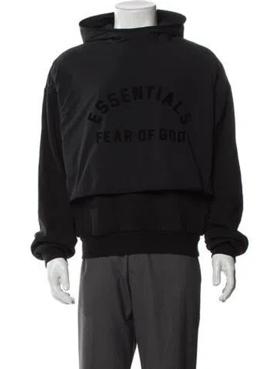 Pre-owned Essentials Graphic Print Windbreaker In Black