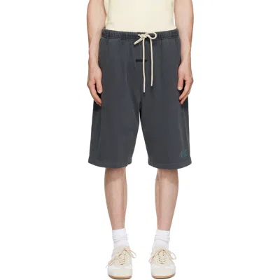Essentials Gray 90's Shorts In Black