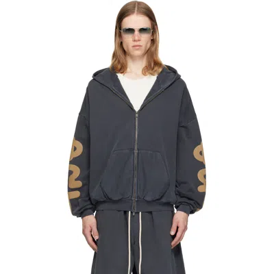 Essentials Gray 90's Zip-up Hoodie