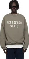 Essentials Gray 90s Fit Fleece Crewneck Sweatshirt In Gold