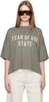 Essentials グレー ボクシー Tシャツ In Green