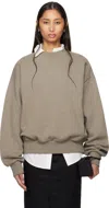 Essentials Gray Classic Crewneck Sweatshirt In Homestead Heather