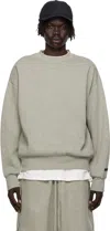 Essentials Gray Classic Fit Fleece Crewneck Sweatshirt In Gray