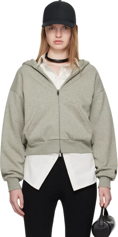 Essentials Gray Classic Fit Zip-up Hoodie