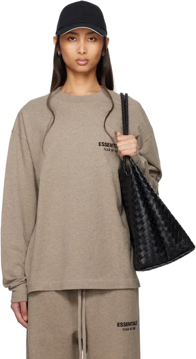 Essentials Gray Classic Long Sleeve T-shirt In Homestead Heather
