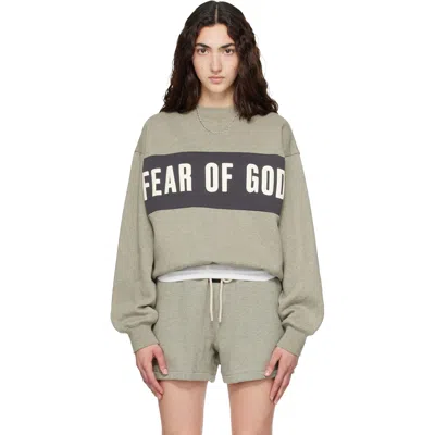 Essentials Gray Classic Sweatshirt In Green