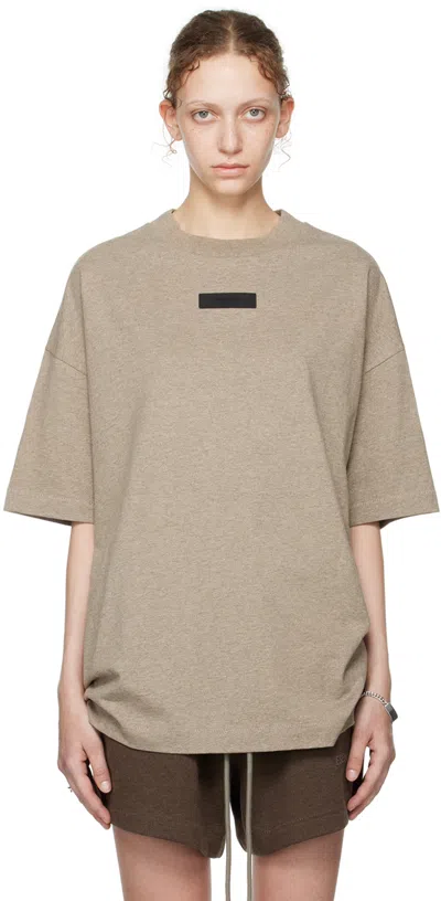 Essentials Gray Crewneck T-shirt In Heather Grey