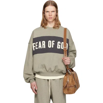 Essentials Gray Cropped Relaxed Panelled Sweatshirt