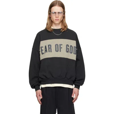 Essentials Gray Cropped Relaxed Panelled Sweatshirt In Multi