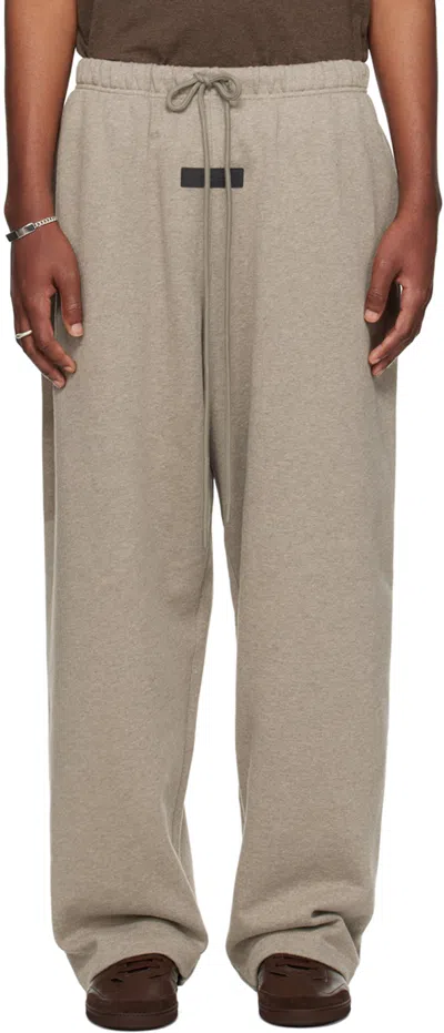 Essentials Grey Drawstring Lounge Trousers In Heather Grey