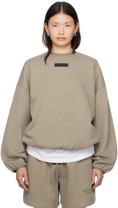 Essentials Gray Elasticized Sweatshirt In Heather Grey