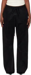 Essentials Gray Holiday Faux-suede Fleece Flare Lounge Pants In Black