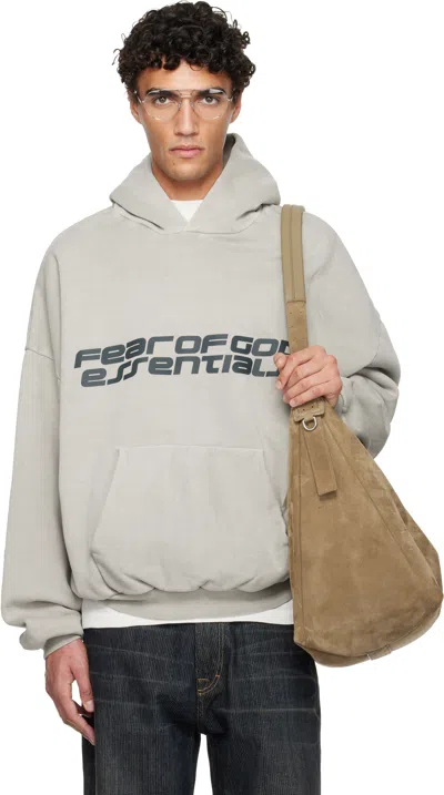 Essentials Gray Holiday Heavy Fleece 90s Hoodie In Multi