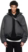Essentials Holiday Ripstop Nylon Puffer Down Jacket In Gray