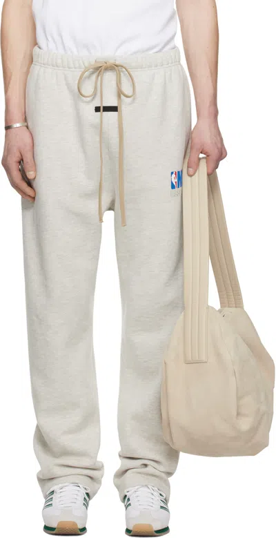 Essentials Gray Nba Relaxed Sweatpants In Light Heather