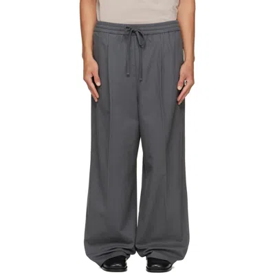 Essentials グレー Pleat Front ドローストリング パンツ
