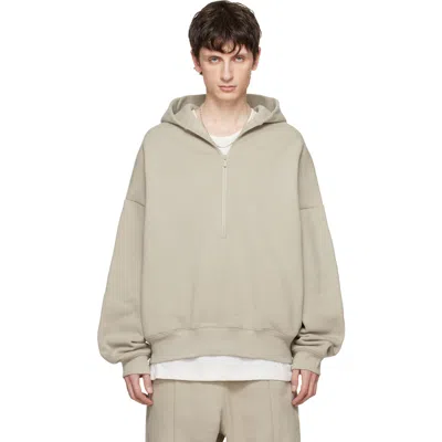 Essentials Gray 'property' Lounge Half Zip Hoodie