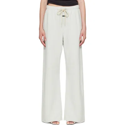 Essentials Gray Raw Cut Lounge Fit Sweatpants In White