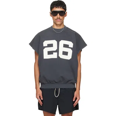 Essentials Gray Relaxed Fleece Cutoff Sweatshirt In Blue