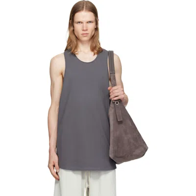 Essentials Gray Ribbed Essential Tank Top