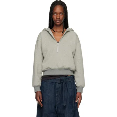 Essentials Gray Signature Classic Half Zip Hoodie