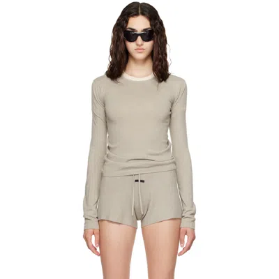 Essentials Gray Slim Longsleeve T-shirt In Seal