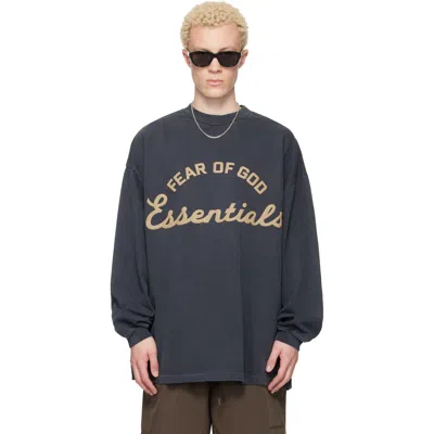 Essentials Gray Training 90s Long Sleeve T-shirt In Black