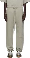 Essentials Gray Relaxed Fleece Piping Sweatpants In Gray