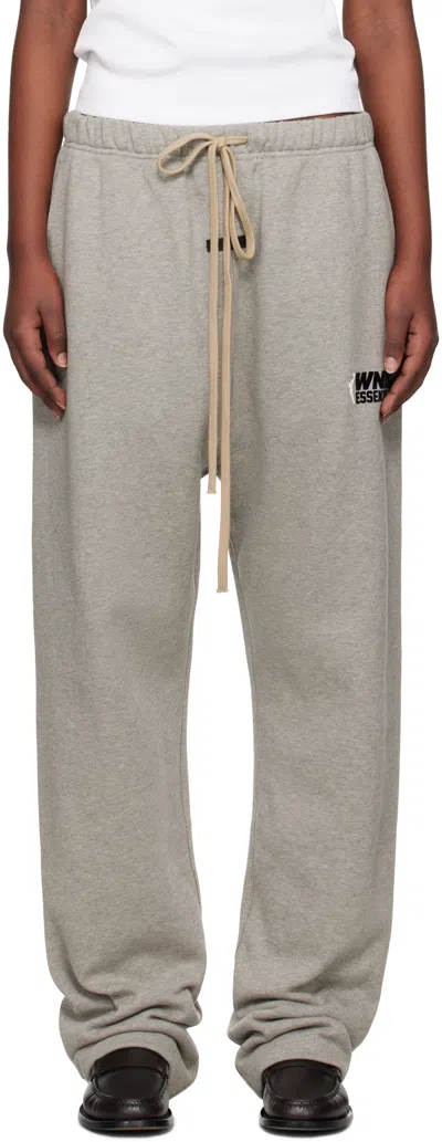 Essentials Gray Wnba Relaxed Sweatpants In Warm Heather
