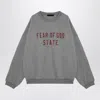Essentials Grey Crewneck Sweatshirt With Logo In Black