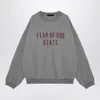 Essentials Grey Crewneck Sweatshirt With Logo In Black