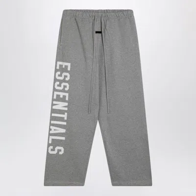 Essentials Grey Jogging Trousers With Logo In Black