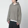 Essentials Waffle-knit Hooded Sweatshirt In Gray