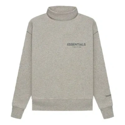 Essentials (gs) Fear Of God  Fw21 Pullover Mockneck Dark Heather Oatmeal In Gray