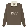 Essentials (gs) Fear Of God  Fw22 Henley Rugby Polo Wood In Multi
