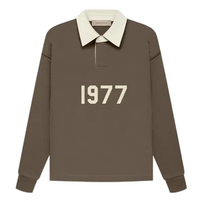 Essentials (gs) Fear Of God  Fw22 Henley Rugby Polo Wood In Multi