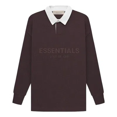 Essentials (gs) Fear Of God  Ss23 Waffle Rugby Sweatshirt 'plum'