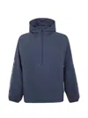 Essentials Hooded Half-zip Jacket In Blue