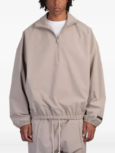 Essentials Half-zip Drawstring Sweatshirt In Neutral