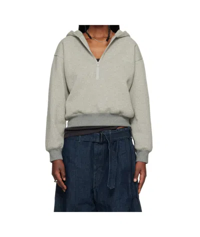 Essentials Half-zip Hoodie In Gray