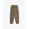Essentials Heather Gray Drawstring-waistband Brand-print Cotton-blend Jogging Bottoms 14-16 Y In Heather Gray
