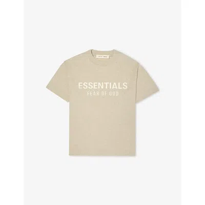 Essentials Kids' Logo-printed Short-sleeve Cotton T-shirt 2-12 Years Heather Ston In Gray