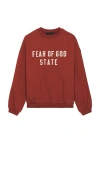 Essentials Heavy Fleece Crewneck Sweatshirt In Crimson