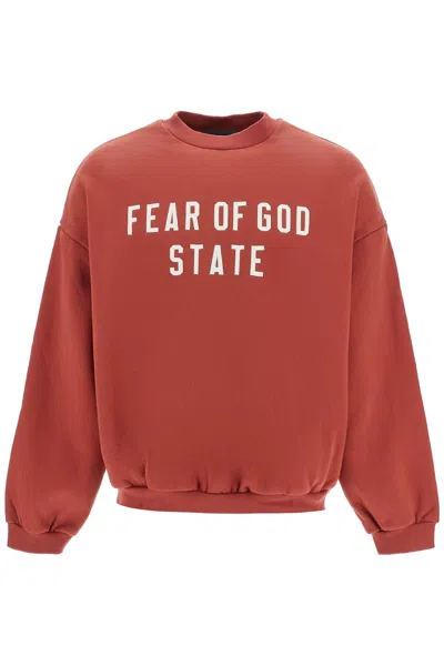 Essentials Heavy Fleece Crewneck Sweatshirt In Red