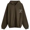 Essentials Heavy Fleece Full-zip Hoodie In Brown